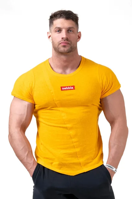 Nebbia Red Label Muscle Back tričko 172, L, žlutá