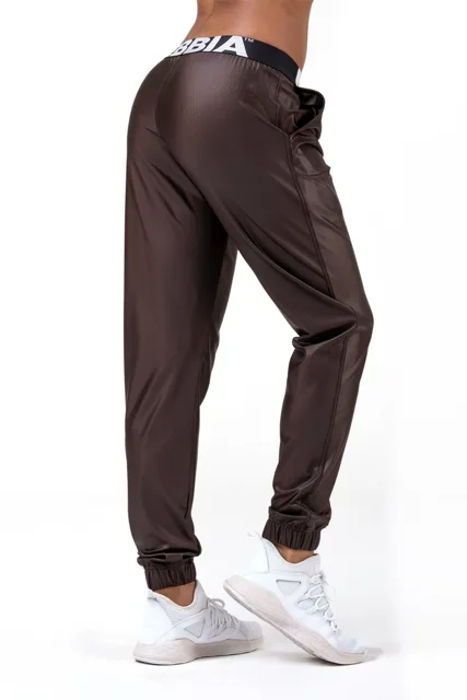 Nebbia Sport Drop Crotch tepláky 529, L, hnědá