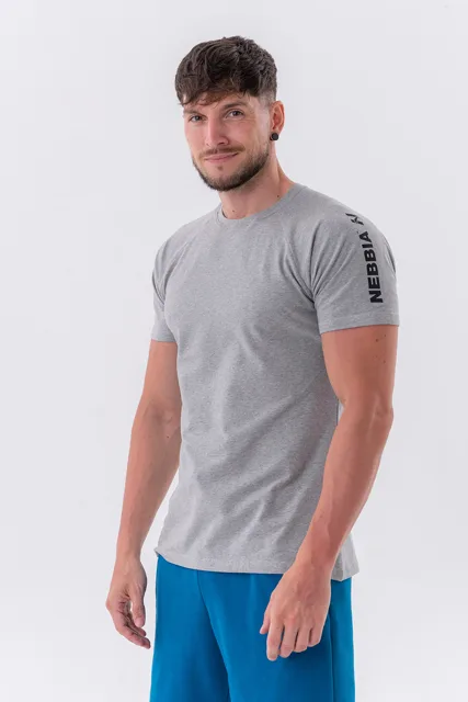 Nebbia Sportovní Fit tričko “Essentials” 326, L, světle šedá