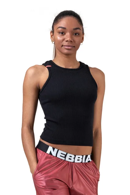 Nebbia Sports Nebbia Labels Crop Top 516, S, černá