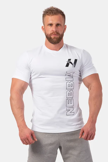 Nebbia Vertical Logo NEBBIA tričko 293, XXL, bílá