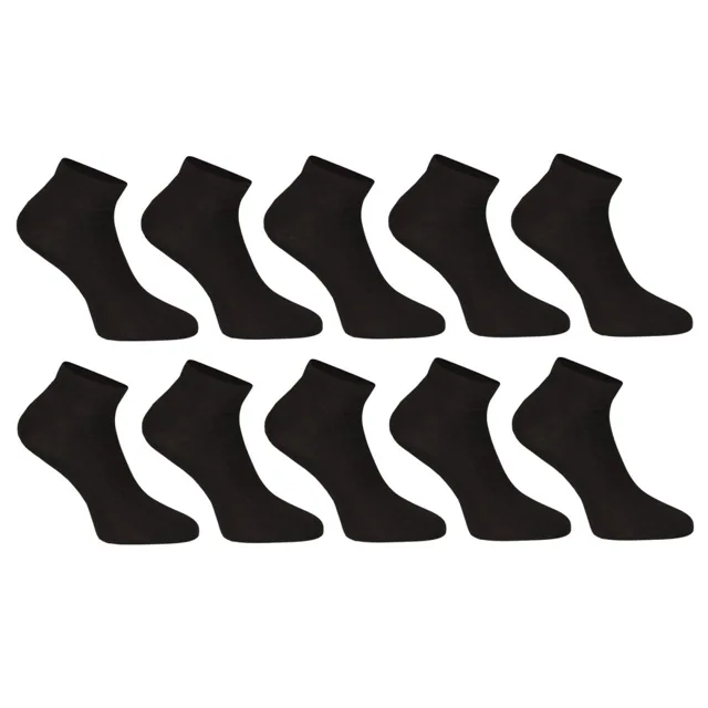 Nedeto 10PACK ponožky nízké bambusové černé (10PBN01) XL
