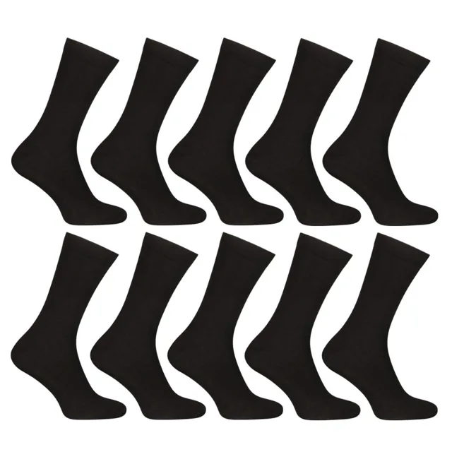 Nedeto 10PACK ponožky vysoké bambusové černé (10PBV01) XL