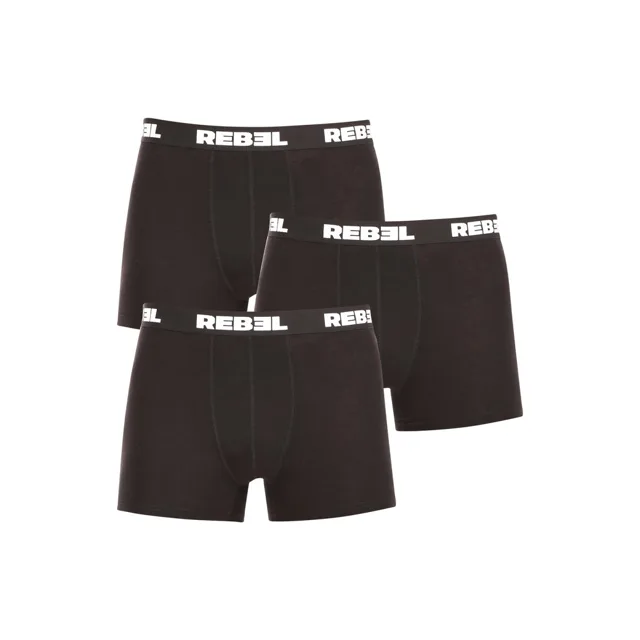 Nedeto 3PACK pánské boxerky Rebel černé (3NBR001) M