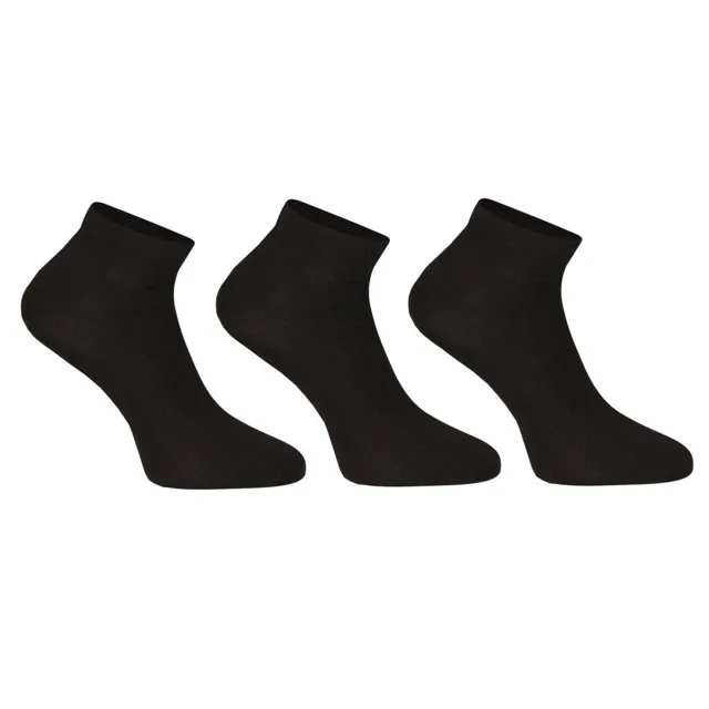 Nedeto 3PACK ponožky nízké bambusové černé (3PBN01) M