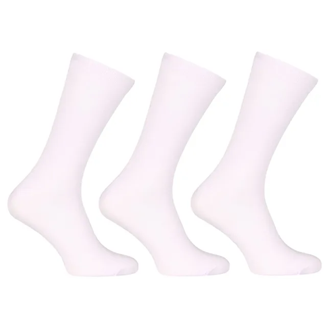 Nedeto 3PACK ponožky vysoké bambusové bílé (3PBV02) S