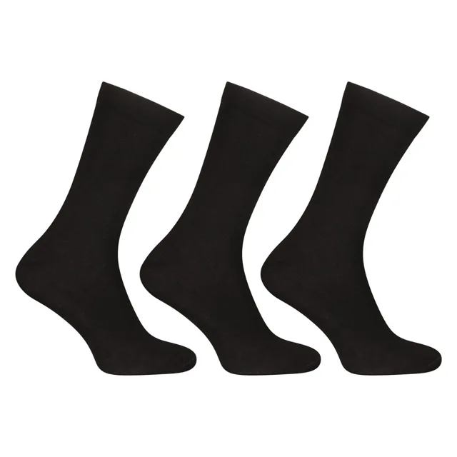 Nedeto 3PACK ponožky vysoké bambusové černé (3PBV01) M