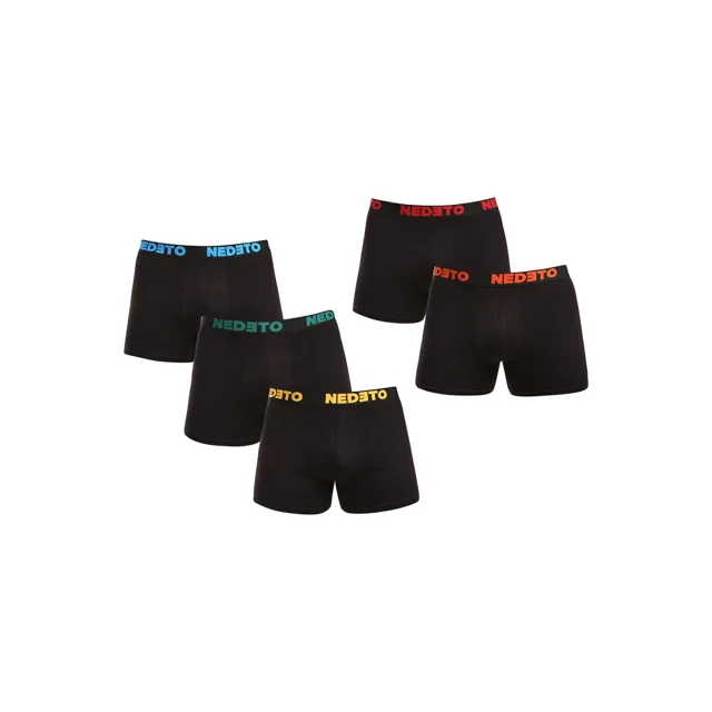 Nedeto 5PACK pánské boxerky černé (5NB003) XXL