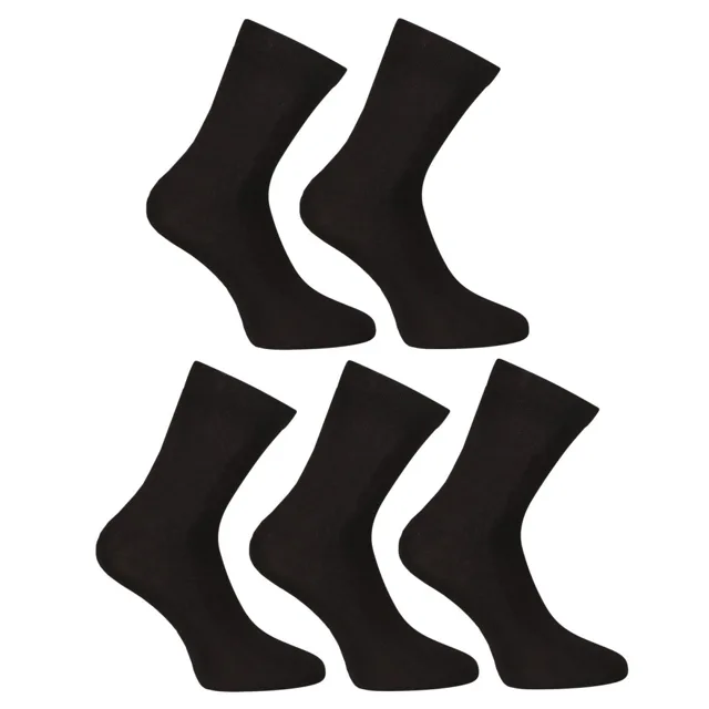 Nedeto 5PACK ponožky kotníkové bambusové černé (5PBK01) S