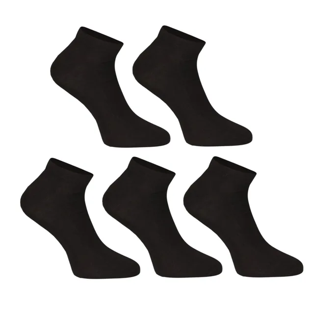 Nedeto 5PACK ponožky nízké bambusové černé (5PBN01) M