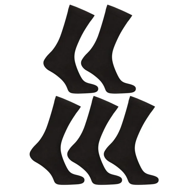 Nedeto 5PACK ponožky vysoké bambusové černé (5PBV01) XL