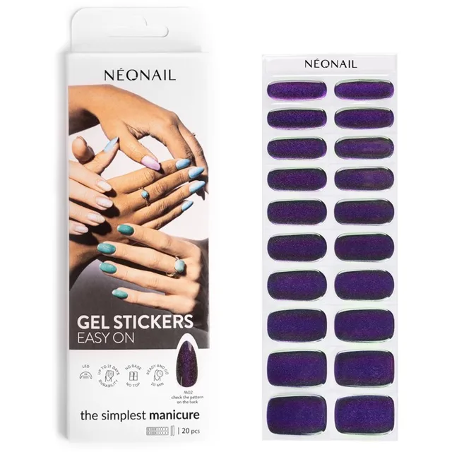 NEONAIL Easy On Gel Stickers nálepky na nehty s použitím UV/LED lampy odstín M02 20 ks