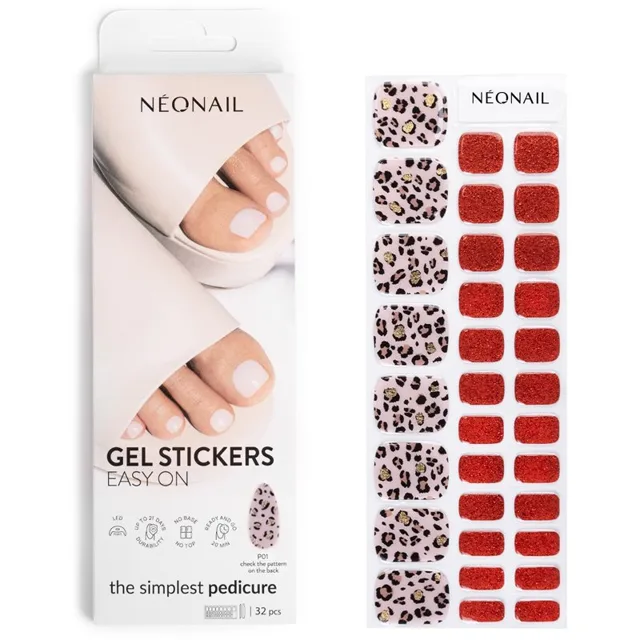 NEONAIL Easy On Gel Stickers nálepky na nehty s použitím UV/LED lampy odstín P01 32 ks