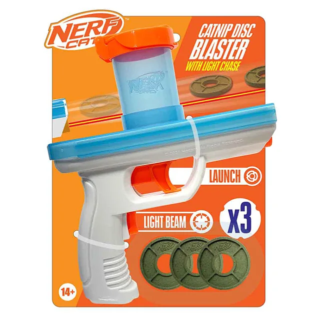 NERF CAT Catnip blaster hračka pro kočky s catnip disky 3 kusy