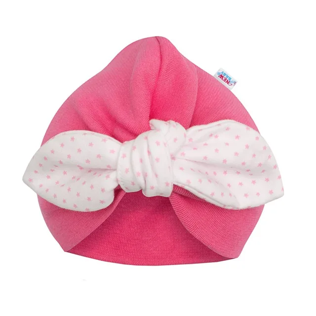 New Baby Dívčí čepička turban  For Girls dots, vel. 74 (6-9m)