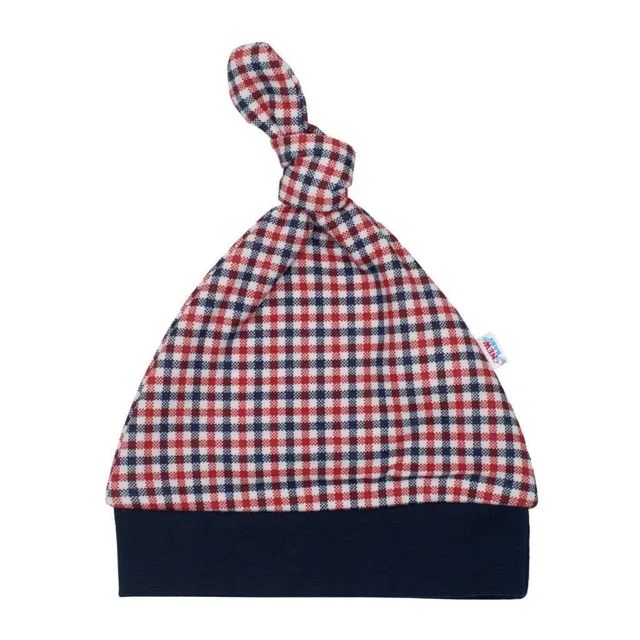 New Baby Kojenecká bavlněná čepička  Checkered, vel. 74 (6-9m)