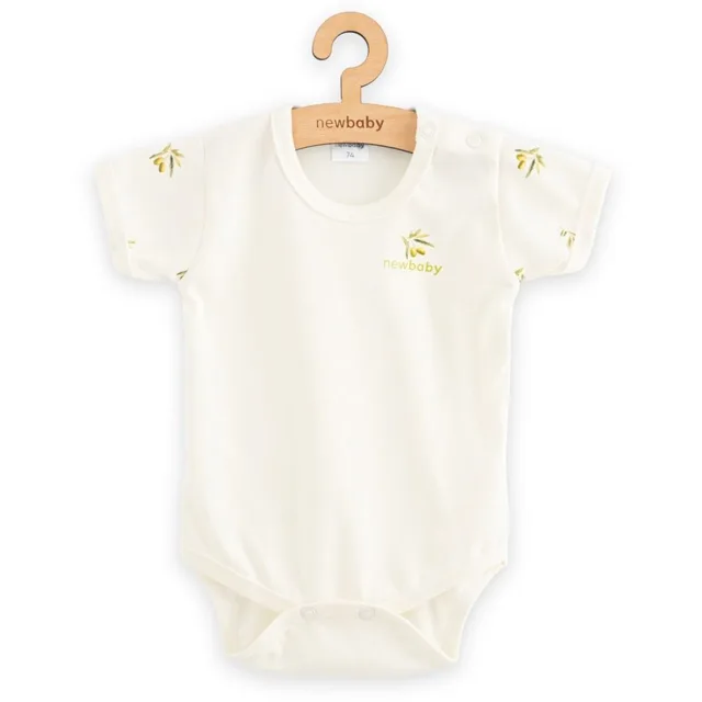 New Baby Kojenecké body s krátkým rukávem z organické bavlny Olivy, vel. 80 (9-12m)
