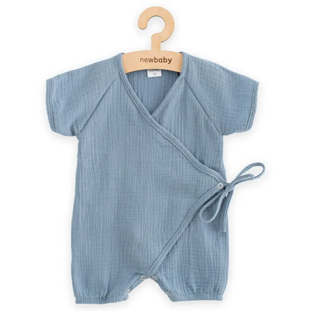 New Baby Kojenecký letní mušelínový overal blue, vel. 56 (0-3m)