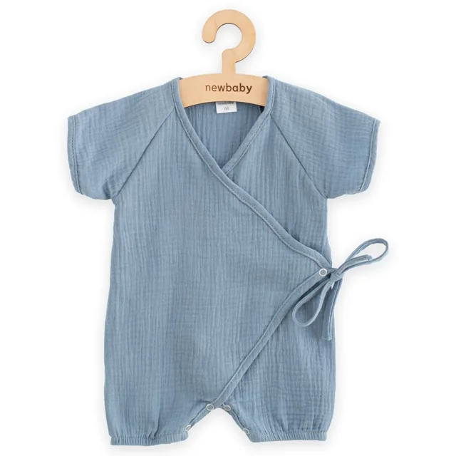 New Baby Kojenecký letní mušelínový overal blue, vel. 62 (3-6m)