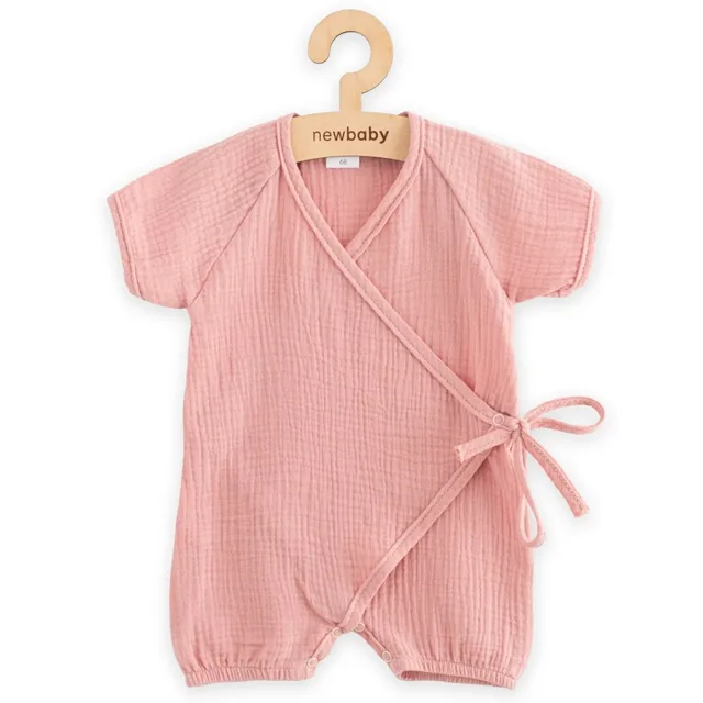 New Baby Kojenecký letní mušelínový overal pink, vel. 62 (3-6m)