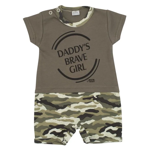 New Baby Kojenecký letní overal Army girl, vel. 56 (0-3m)