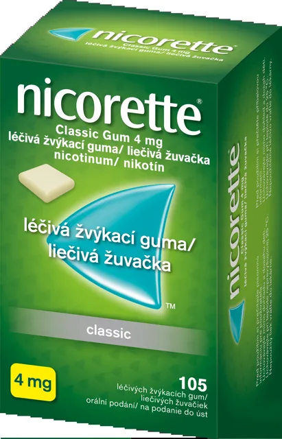 Nicorette Classic Gum 4 mg orm.gum.mnd. 105 x 4 mg