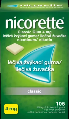 Nicorette Classic Gum 4mg léčivá žvýkací guma 105