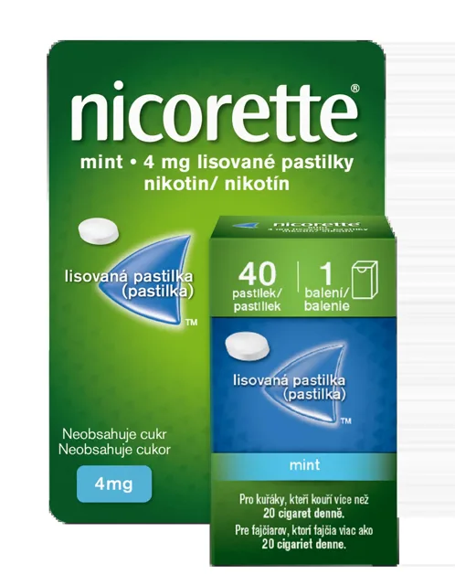 Nicorette® Mint 4mg lisované pastilky 40 ks