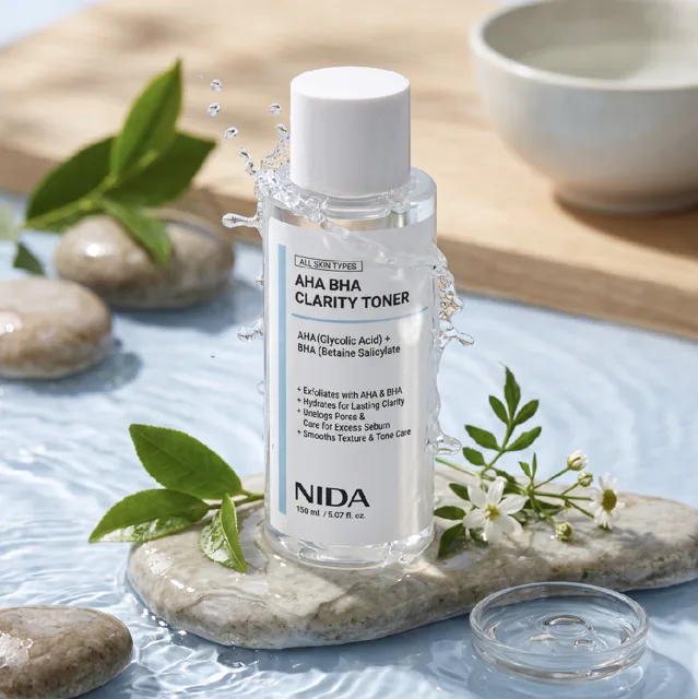 NIDA - AHA BHA Clarity Toner - Čisticí a zklidňující tonikum s AHA a BHA kyselinami - 150 ml