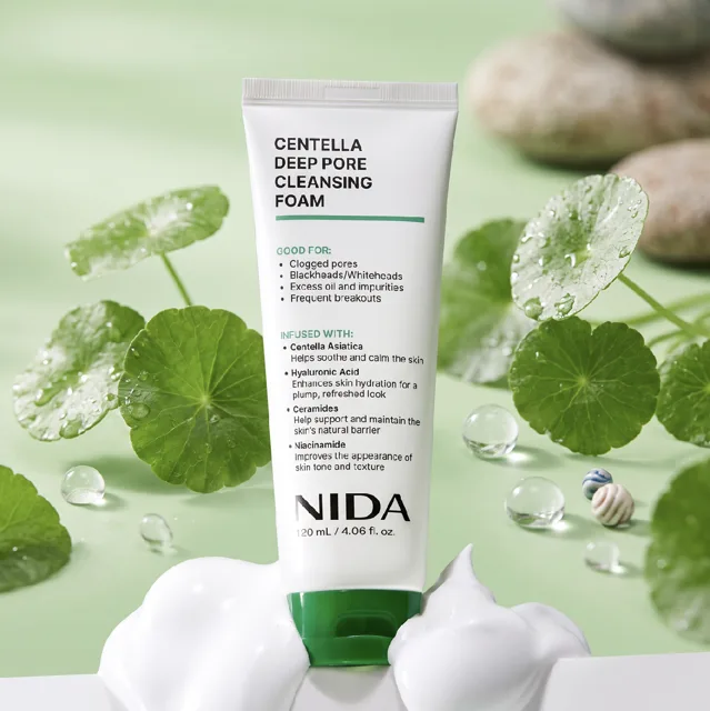 NIDA - Centella Deep Pore Cleansing Foam - Hloubkově čisticí pěna na póry - 120 ml