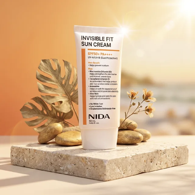 NIDA - Invisible Fit Sun Cream - Neviditelný opalovací krém - 50 ml