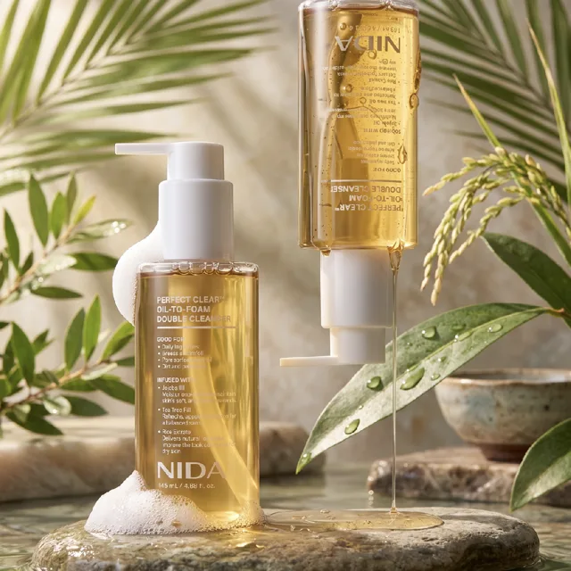 NIDA - Perfect Clear Oil-to-Foam Double Cleanser - Čisticí olej a pěna v jednom 2v1 - 145 ml