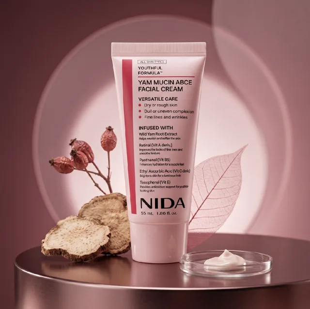NIDA - Youthful Formula Yam Mucin ABCE Facial Cream  - Omlazující krém na obličej s rostlinným mucinem a vitamíny - 55 ml