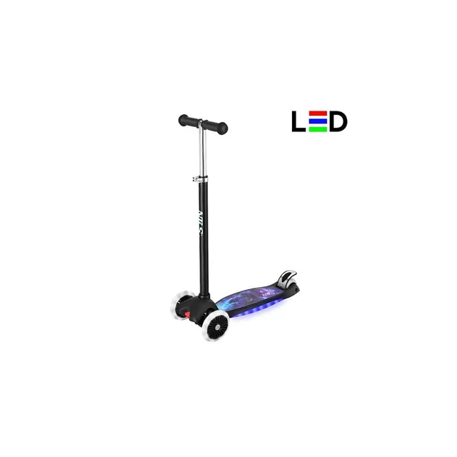 NILS Fun dětská tříkolová koloběžka HLB1310 s led černá