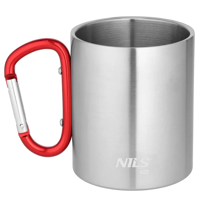 Nils Kempingový hrnek NC17110 s karabinou 300ml červený
