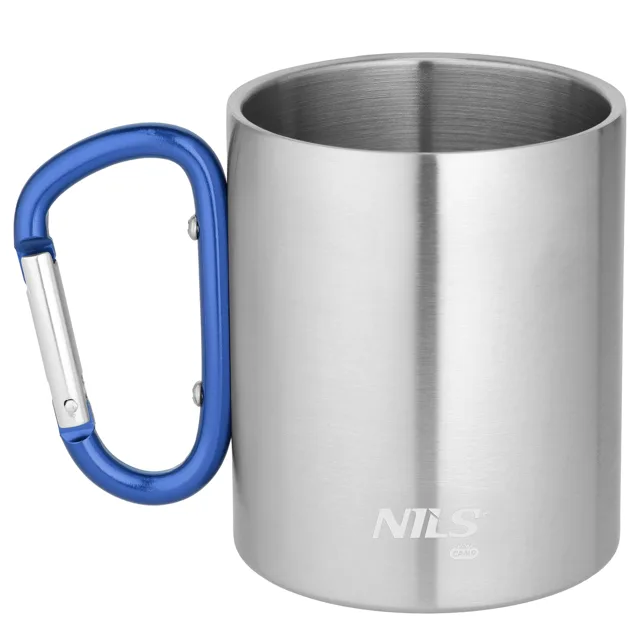 Nils Kempingový hrnek NC17110 s karabinou 300ml modrý