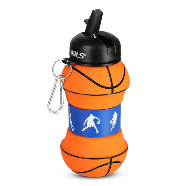 Nils Skládací silikonová láhev  NC4104 550ml basketbal