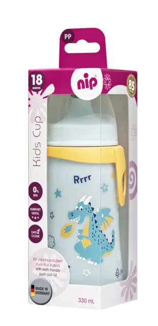nip Kids cup láhev s pítkem PP, 330ml, kluk