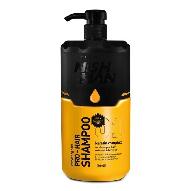 Nishman Hair Shampoo keratinový šampon pro poškozené vlasy 1250 ml