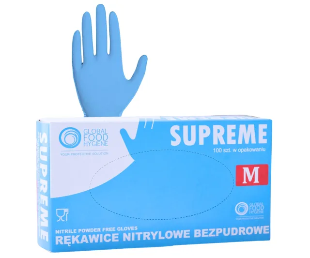 Nitrilové rukavice All4Pro Supreme - 100 ks, modré, velikost M + dárek zdarma