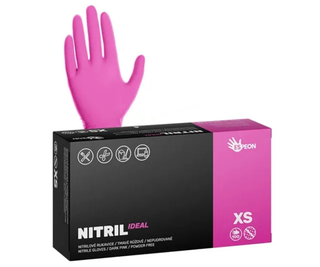 Nitrilové rukavice Espeon Nitril Ideal - 100 ks, magenta, velikost XS (100195) + dárek zdarma