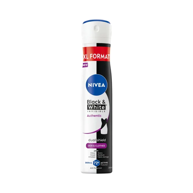 Nivea Antiperspirant ve spreji B&W Authentic Anti-Perspirant 200 ml
