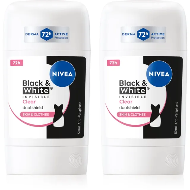 NIVEA Black & White Invisible Clear tuhý antiperspirant výhodné balení