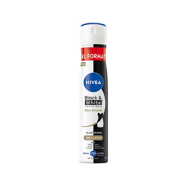 NIVEA Black&White Invisible Silky Smooth Antiperspirant sprej 200 ml