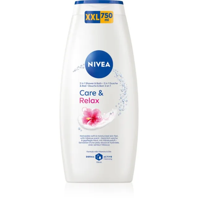 NIVEA Care & Relax Sprchový gel a pěna do koupele 750 ml