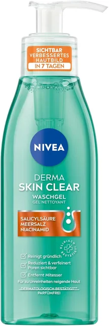 NIVEA Derma Skin Clear mycí gel 150 ml-(poškozený aplikátor)