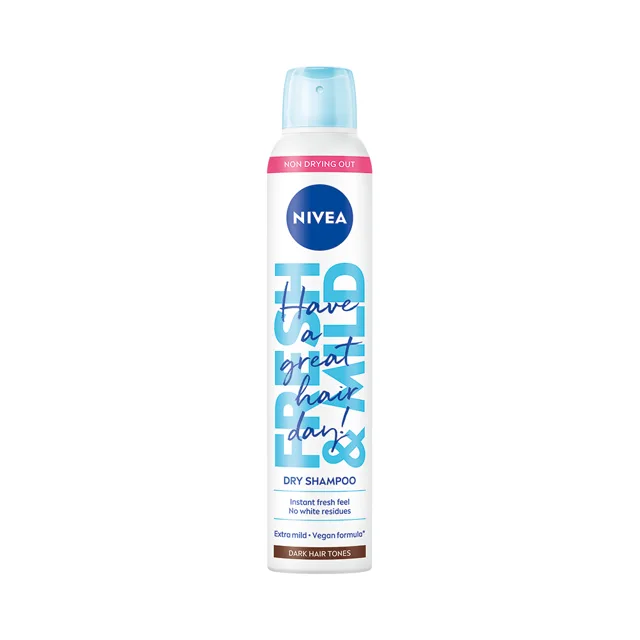 Nivea Fresh&Mild suchý šampon na tmavší tón vlasů 200 ml