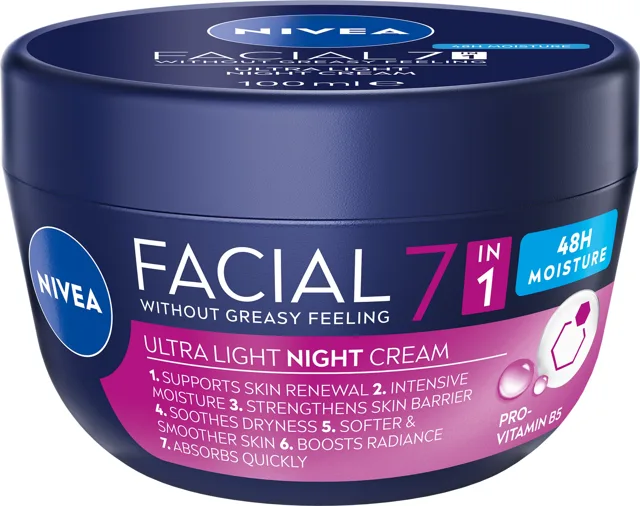 Nivea Hydratační noční krém Facial Ultra light Night Cream 100 ml