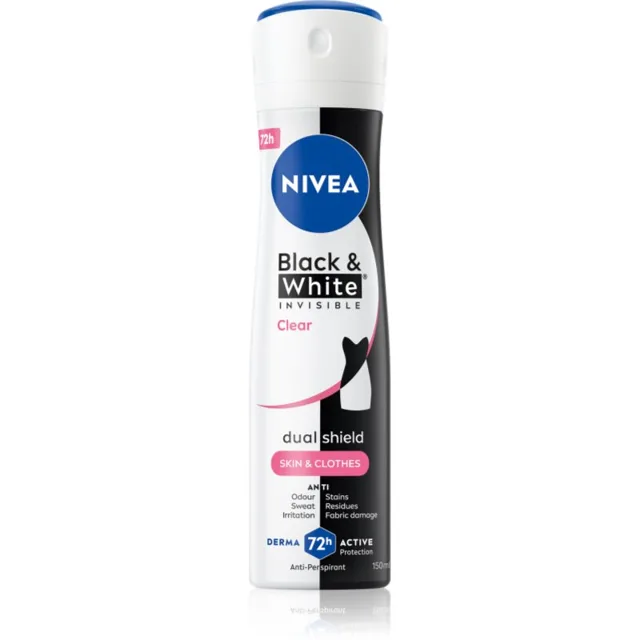 NIVEA Invisible Black & White Clear antiperspirant ve spreji pro ženy 150 ml