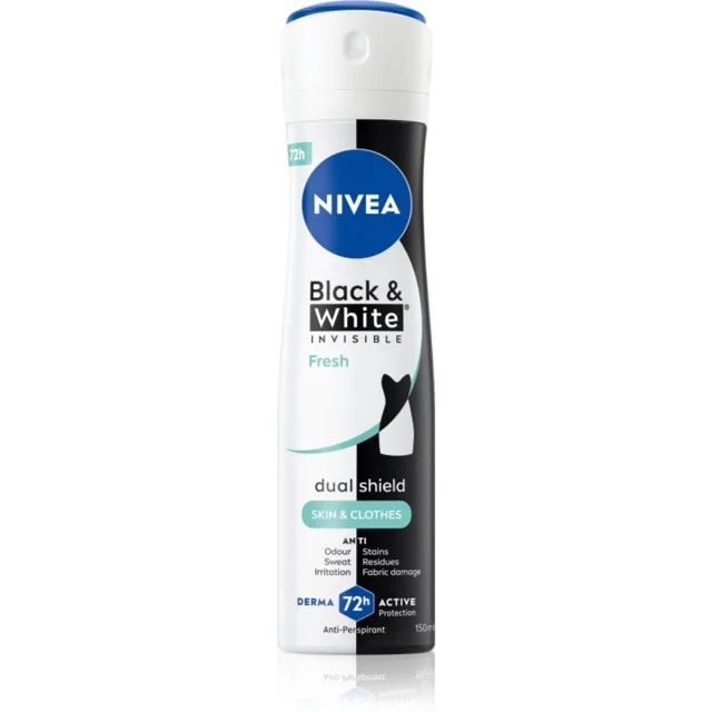 NIVEA Invisible Black & White Fresh antiperspirant ve spreji pro ženy 150 ml